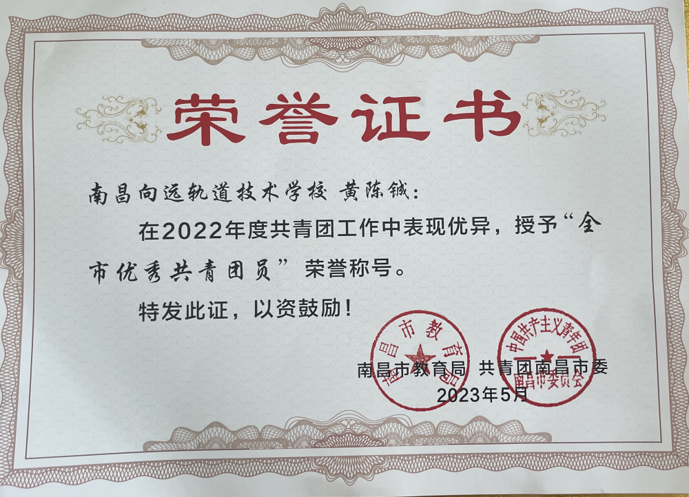 南昌向遠(yuǎn)軌道技術(shù)學(xué)校這些團(tuán)體、個(gè)人榜上有名