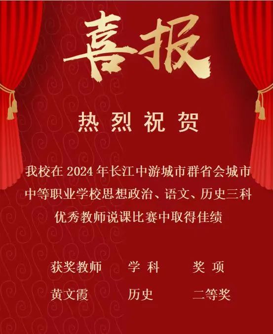 南昌向遠(yuǎn)軌道技術(shù)學(xué)校在2024年長江中游城市群省會城市中等職業(yè)學(xué)校思想政治、語文、歷史三科說課比賽中斬獲佳績