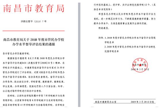 熱烈祝賀南昌向遠(yuǎn)軌道技術(shù)學(xué)校2016、2017、2018連續(xù)三年被南昌市教育局評(píng)定為“優(yōu)秀等級(jí)學(xué)校”！