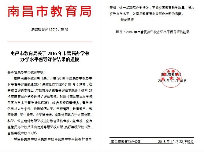 南昌向遠(yuǎn)鐵路學(xué)校辦學(xué)水平獲南昌市教育局評(píng)為優(yōu)秀等級(jí)學(xué)校